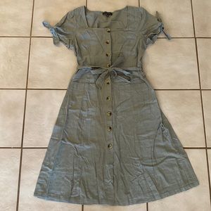 Green Button Up Dress